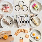 【3点1000円 ハッピーバッグ】髪留め ヘアクリップ  ポニーフック 　フェイクフード ミニチュアフード スイーツデコ　キラキラ カボション ピアス イヤリング ハンドメイド 福袋