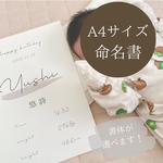 翌日発送【命名書】ナチュラル　A4サイズ　ベビーポスター