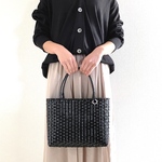 【新色】【受注製作】⌘大人かわいいワイヤーカゴバッグ⌘ ブラック　PVC 