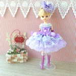 リカちゃん ミニドレス 一点物☆パープル