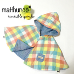 春夏♡ふわふわダブルガーゼの長〜く使えるリバーシブルポンチョ♡colorful  check