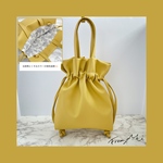 [2way仕様]ペットボトルも入るレザー巾着バッグ