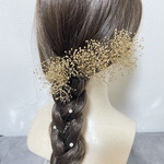 かすみ草　ヘアアクセサリー　ゴールド