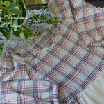 natural*(M)春夏チェック＆生成り地半袖チュニック
