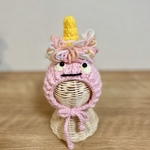 鬼っこニット帽 👹 ピンク