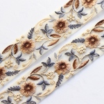 インド刺繍リボンᢂフラワーレース【ブラウン】インド刺繍/刺繍リボン/リボン/シルクリボン/トリム/ブレード/ジャガードリボン/チロリアンテープ/レース/チュール