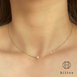 つけっぱなし！OK♪316L サージカルステンレス 華奢見え 1粒 パール ビーズ あずきチェーン ネックレス 金属アレルギー対応　ステンレス