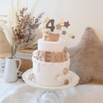 ゲスト様　冬のクレイケーキ☆1歳誕生日ケーキ　誕生日ケーキ　記念日　自宅撮影　1歳以外でも承ってます♪