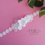 ベビーヘアバンド　スプリング　ホワイト