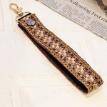 new☆インド刺繍リボンハンドストラップ♡ブラウン