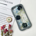 紫陽花iFace風押し花スマホケース、iPhone全機種対応、ストラップホルダ一、手帳型、iPhone14、iPhone14Pro、iPhone14plus、iPhone13、iPhone12