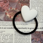 Simple heart hair tie (white matte finish）