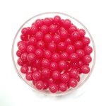 【10mm  60個】全11色展開 ジェイド(翡翠)風アクリルビーズ 6.マゼンタ 単色 半透明 ミルキーカラー