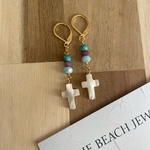 シェルクロス　天然石　フレンチフック　14kgf サージカルステンレス