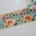 〖50cm〗インド刺繍リボン  <商品No.464 イエロー × きなり>
