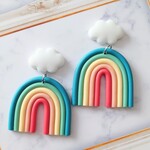 ポリマークレイ🌈虹のピアス