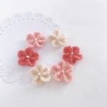 ＊モヘア糸のお花ヘアゴム　6個  お花2cm  からまないゴムS