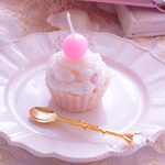 キャンドル♡さくらんぼのカップケーキ（ネオンピンク）