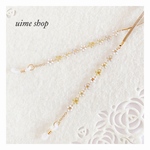 【金属アレルギー対応】人工皮革スエード紐の小さなお花の大人可愛いメガネチェーン 