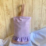 【入園入学グッズ　上履き入れ】単品　パープル花柄　上履き入れ