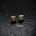 エチオピア産オパールのピアス【SILVER925製・18KGP】