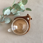 こげ茶クマの立体コースター＊羊毛フェルト