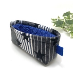 ちょい置きメガネ　メガネ置き　ペンケース　ふわふわファー【ストライプ星】