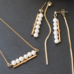 【ピアス・ネックレス2点セット】フォーマルセット　パール　6月　誕生石　2way 淡水パール　連　入学式　卒業式　