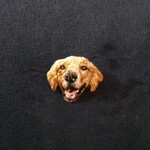 ゴールデン・レトリバーの刺繍ブローチ　犬