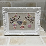 tami7717様オーダー品【送料無料】刺繍　フレーム　インテリア　トイプードル　誕生日　バースデー