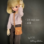 1/6 doll size本革バッグ　ミニウエスタン