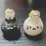 黒うさぎとにゃんこのお団子チャーム