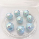 【10個】【14mm】【オーロブルー】人魚姫　オーロラコーティング　 鈴丸　アクリルビーズ　ドロップ　アクセサリーパーツ ハンドメイド　DIY　AB032-3