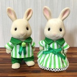 シルバニア  子供用セット服  グリーンストライプ
