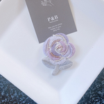 purpleRose 薔薇 ビーズ刺繍ブローチ
