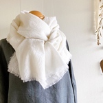 【☆】30％off  ふわふわウールガーゼの大判ストール/ショール/アイボリー