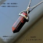 ⭐️レッドタイガーアイ☆六角柱Wポイント✨ジュエリー天然石ネックレス🎁プレゼントにも❤️メンズ/男女兼用ユニセックス