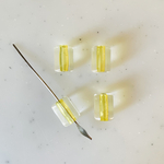 Vintage Clear Yellow Barrel Beads