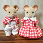 シルバニア 大人用セット服  ギンガムチェック赤