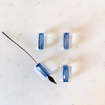 Vintage Clear Blue Barrel Beads