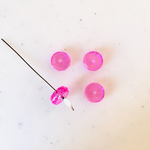 Vintage Clear Hot Pink Faceted Spacer Beads