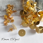 hg10[100→150個]10mm 平皿ピアス キャッチセット ゴールド