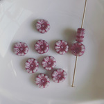 再販無し◆ デッドストック 8mm 硝子　チェコビーズ　ピンク