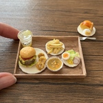 チーズバーガーセット　ミニチュア