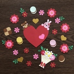 バレンタインセット♡ペーパークラフト♡クラフトパンチ♡マカロン♡アルバム♡花