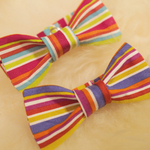 カラフルボーダー蝶ネクタイ