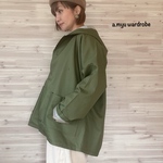 a.myu 春♪カーキグリーン コットンと裏地上質キャプラゆったりシルエット