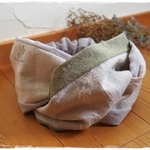 ＊　Olive刺繍×ドット織　ねじりヘアバンド　＊