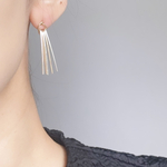14kgf×silver925 ring fringe long フリンジ　スタッドピアス 