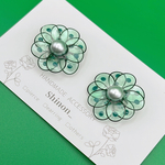 【10/31まで  引越しありがとうセール】ドット お花 グリーン💚❀ 𓂃𓈒𓏸ピアス イヤリング